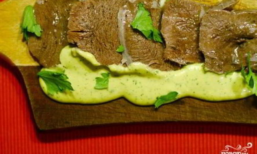 Рецепт маринованного языка с соусом тартар