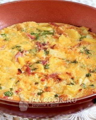 Фриттата с картофелем и ветчиной