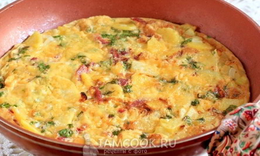 Рецепт фриттаты с картофелем и ветчиной