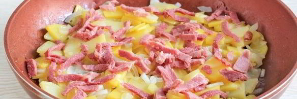 фриттата с картофелем и ветчиной
