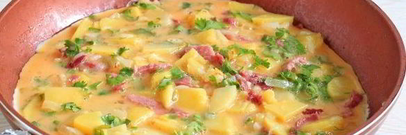 фриттата с картофелем и ветчиной