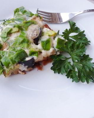 Омлет с баклажаном и кабачком