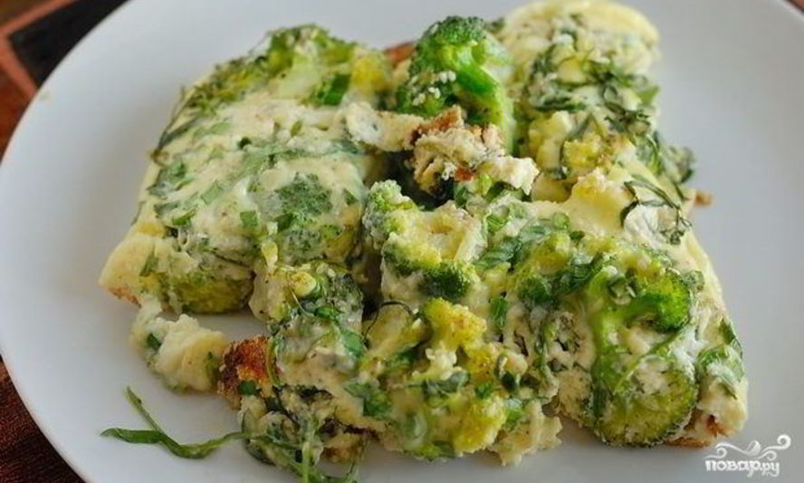 Рецепт омлета с брокколи в духовке