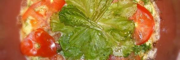 омлет с чесночными стрелками