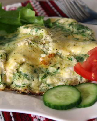 Омлет с кабачком и зеленью