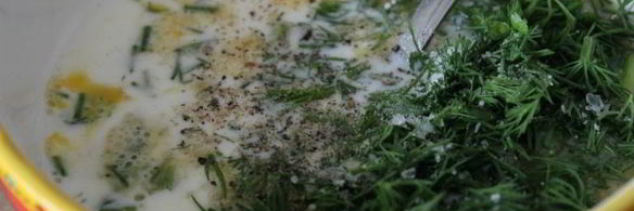 омлет с кабачком и зеленью