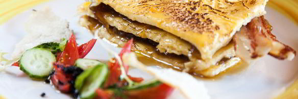 омлет с луковой карамелью