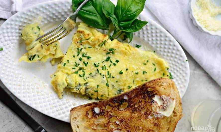 Рецепт омлета с пармезаном