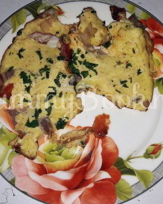 Омлет с помидорами и беконом