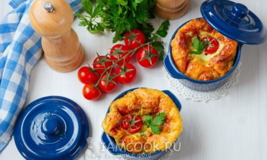 Рецепт омлета с помидорами и сыром в духовке