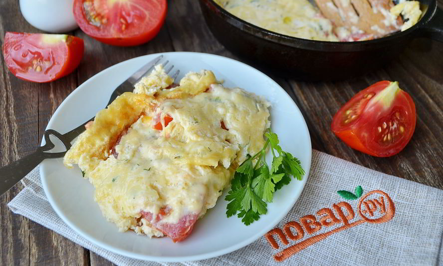 Рецепт омлета с помидорами