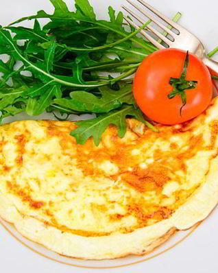 Омлет с пюре из красной фасоли