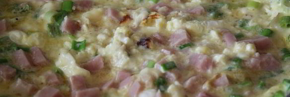 омлет с ветчиной и зеленым луком