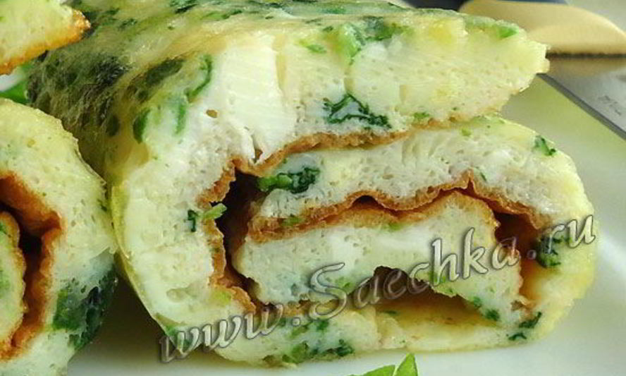 Рецепт омлета с зеленью