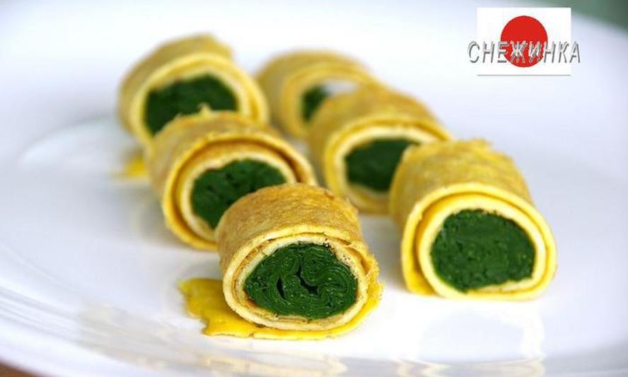Рецепт японского ролла-омлета со шпинатом