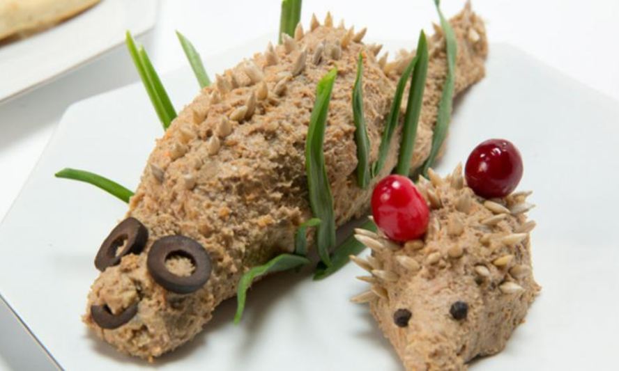 Рецепт ежиков из печеночного паштета