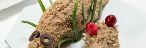 ежики из печеночного паштета