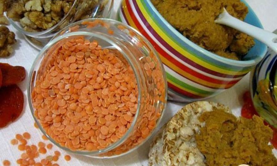 Рецепт паштета из чечевицы с курагой