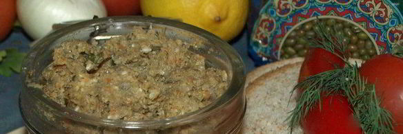 паштет из маша с баклажанами и кунжутно-ореховой пастой