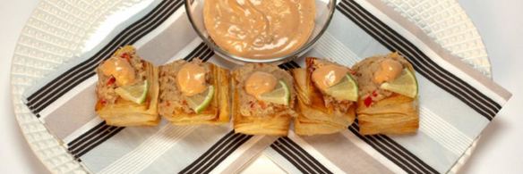 паштет из пикши с хлебом и сладким перцем