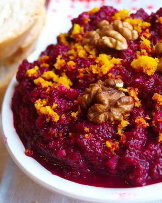 Паштет из свеклы с апельсином и орехами