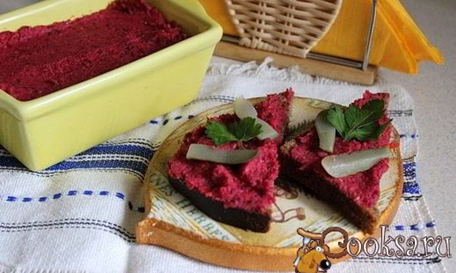 Рецепт постного фасолевого паштета со свеклой