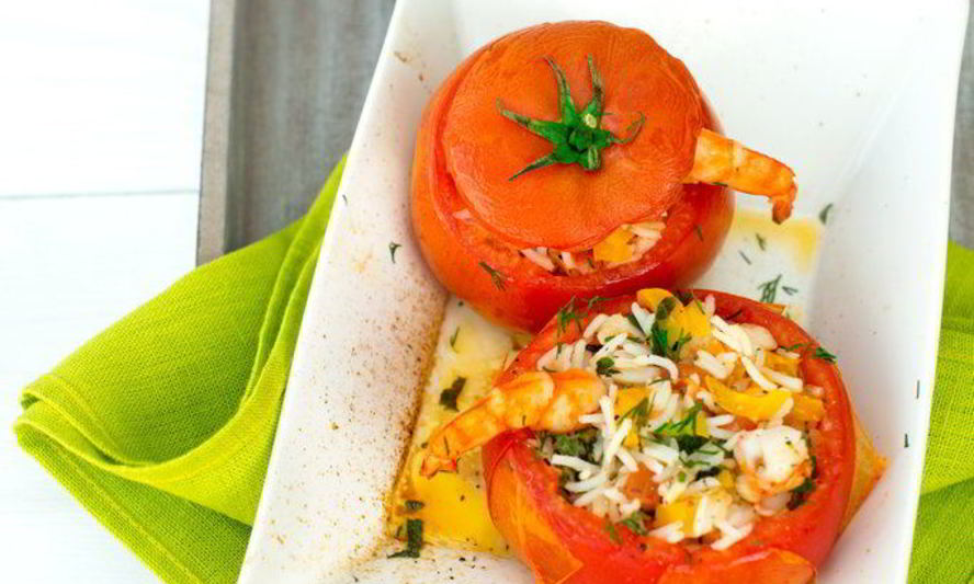 Рецепт помидоров, фаршированных рисом и креветками