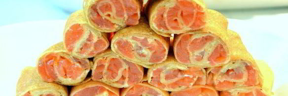 блинные роллы с семгой