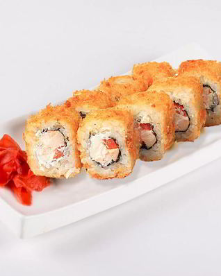 Горячие роллы с семгой и болгарским перцем