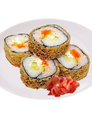 Горячие роллы с семгой и икрой