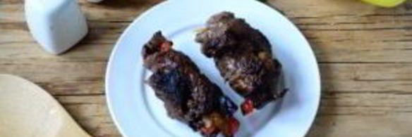 мясные роллы, фаршированные овощами