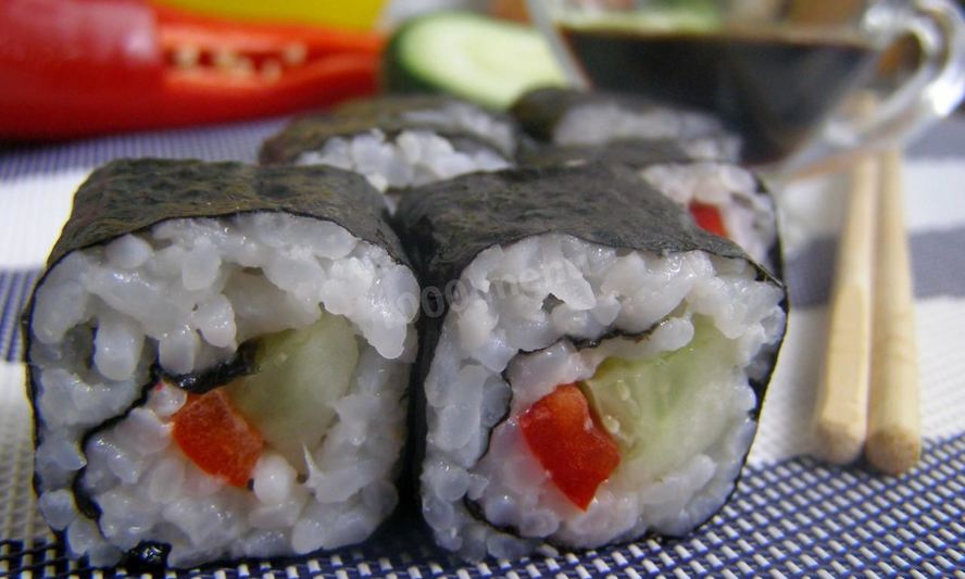 Рецепт постных роллов с огурцом