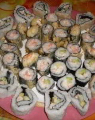 Роллы горячие с креветками и майонезом