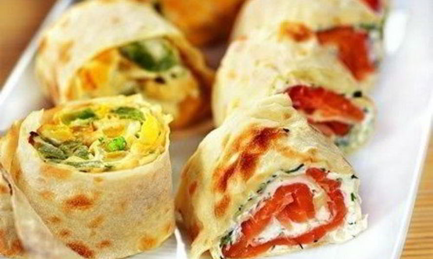 Рецепт роллов из тонкого лаваша с рыбой и ветчиной