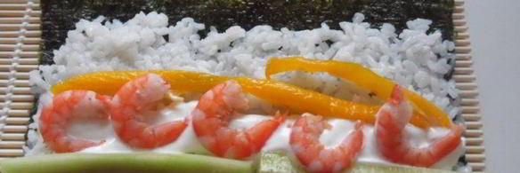 роллы с креветками