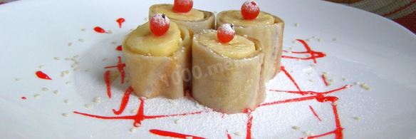 сладкие суши роллы с бананами