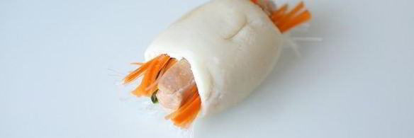 спринг-роллы с кальмарами и тунцом