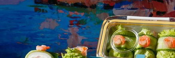 спринг-роллы с кальмарами и тунцом