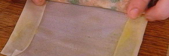 спринг-роллы с лососем и свежим шпинатом