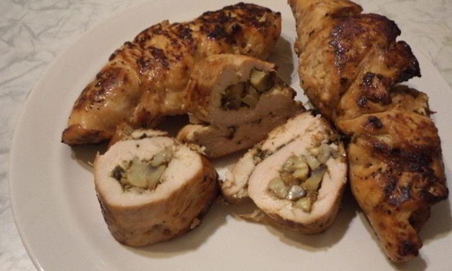 Рецепт куриных рулетиков с грибами