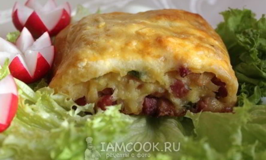 Рецепт мекленбургского картофельного рулета со шкварками