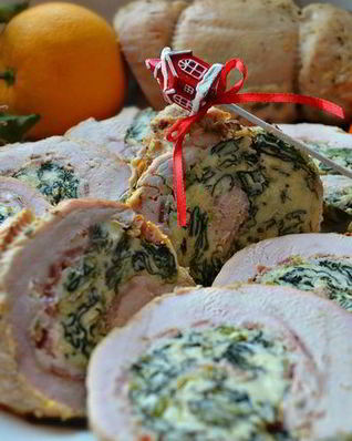 Новогодний рулет из индейки