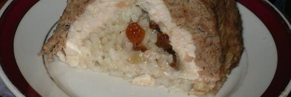 рулет из баранины с куринным филе