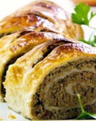 Рулет из слоеного теста