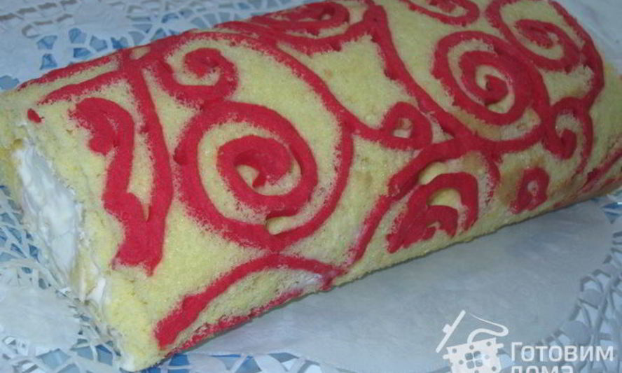 Рецепт рулета с декоративным украшением