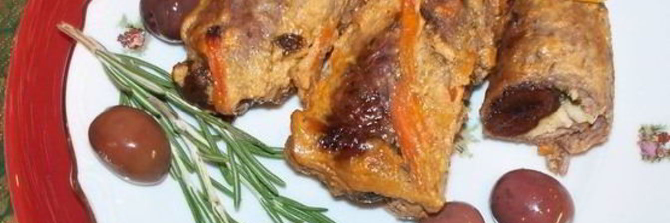 Рулетики из говядины с черносливом