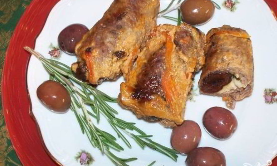 Рецепт рулетиков из говядины с черносливом