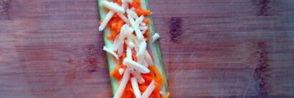 рулетики из кабачков с морковно-сырной начинкой