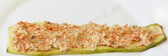 рулетики из кабачков с морковью и грецкими орехами