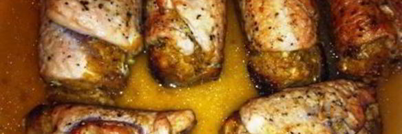 рулетики из свинины с инжиром и миндалем